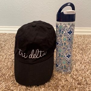 Tri delta hat and water bottle